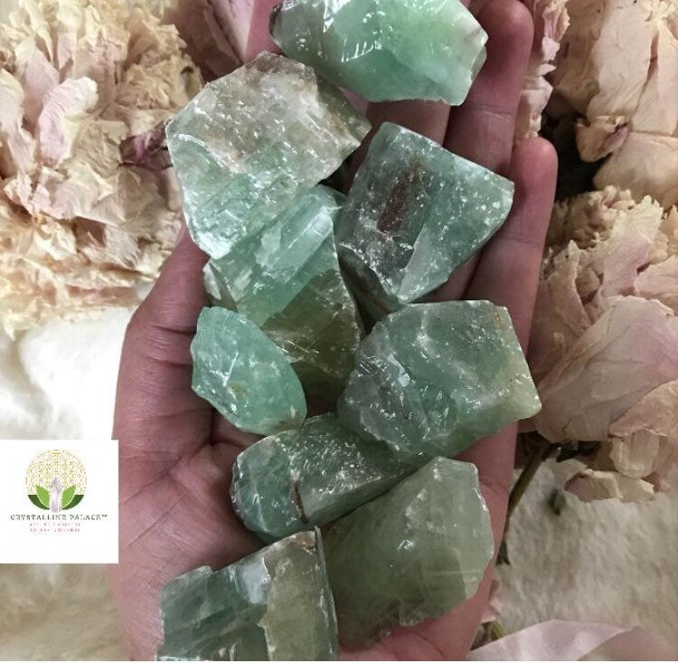 Raw Green Calcite -Green Calcite Crystal-Green Calcite Stone-Rough Green Calcite