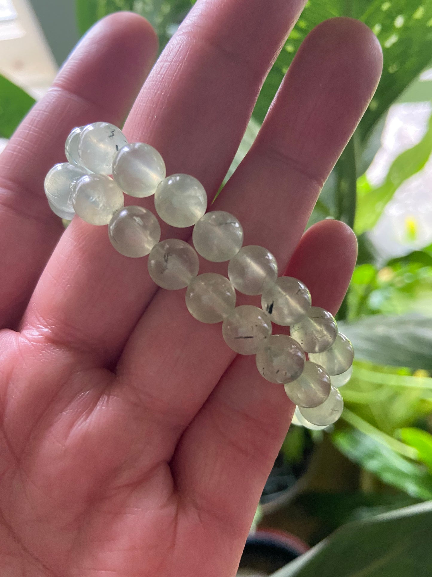 Prehnite Bracelet- Green Prehnite Bracelet-Prehnite Crystal Bracelet