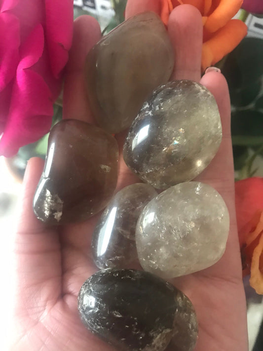 Smoky Quartz Stone -Tumbled Smoky Quartz-Tumbled Smoky Quartz Crystal