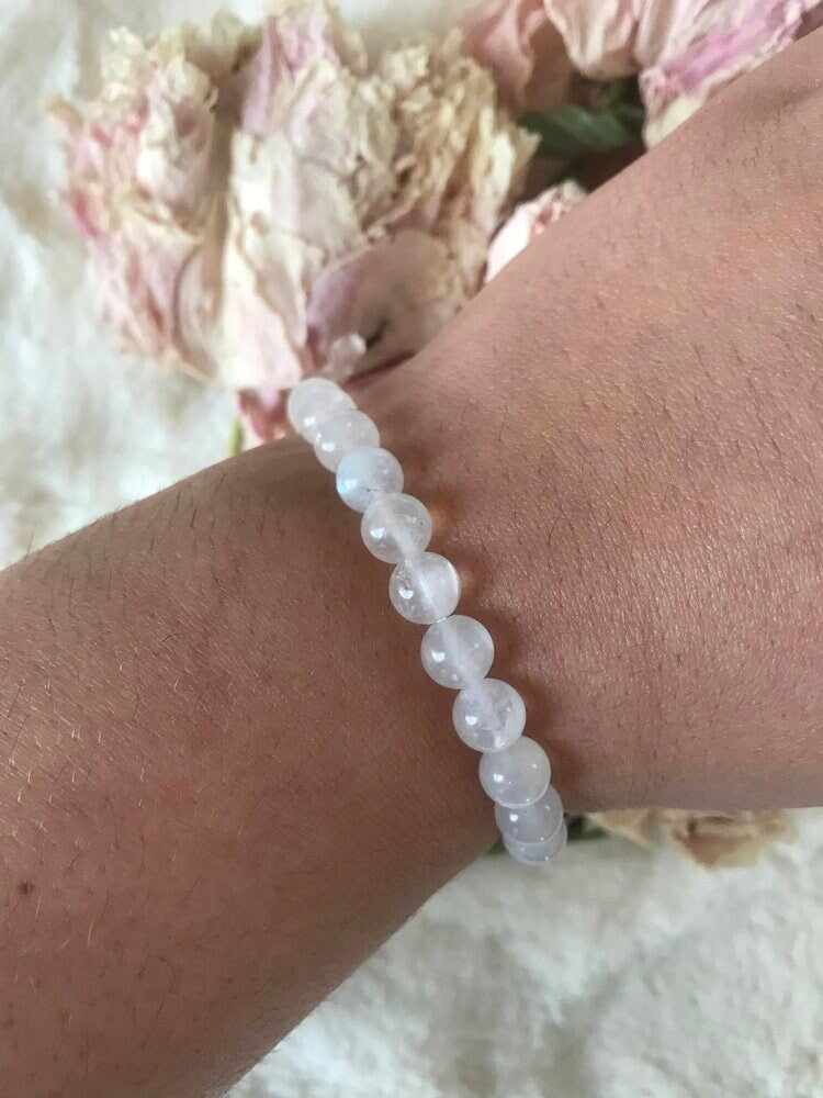 Moonstone Bracelet-White Moonstone Bracelet-Moonstone Crystal Bracelet