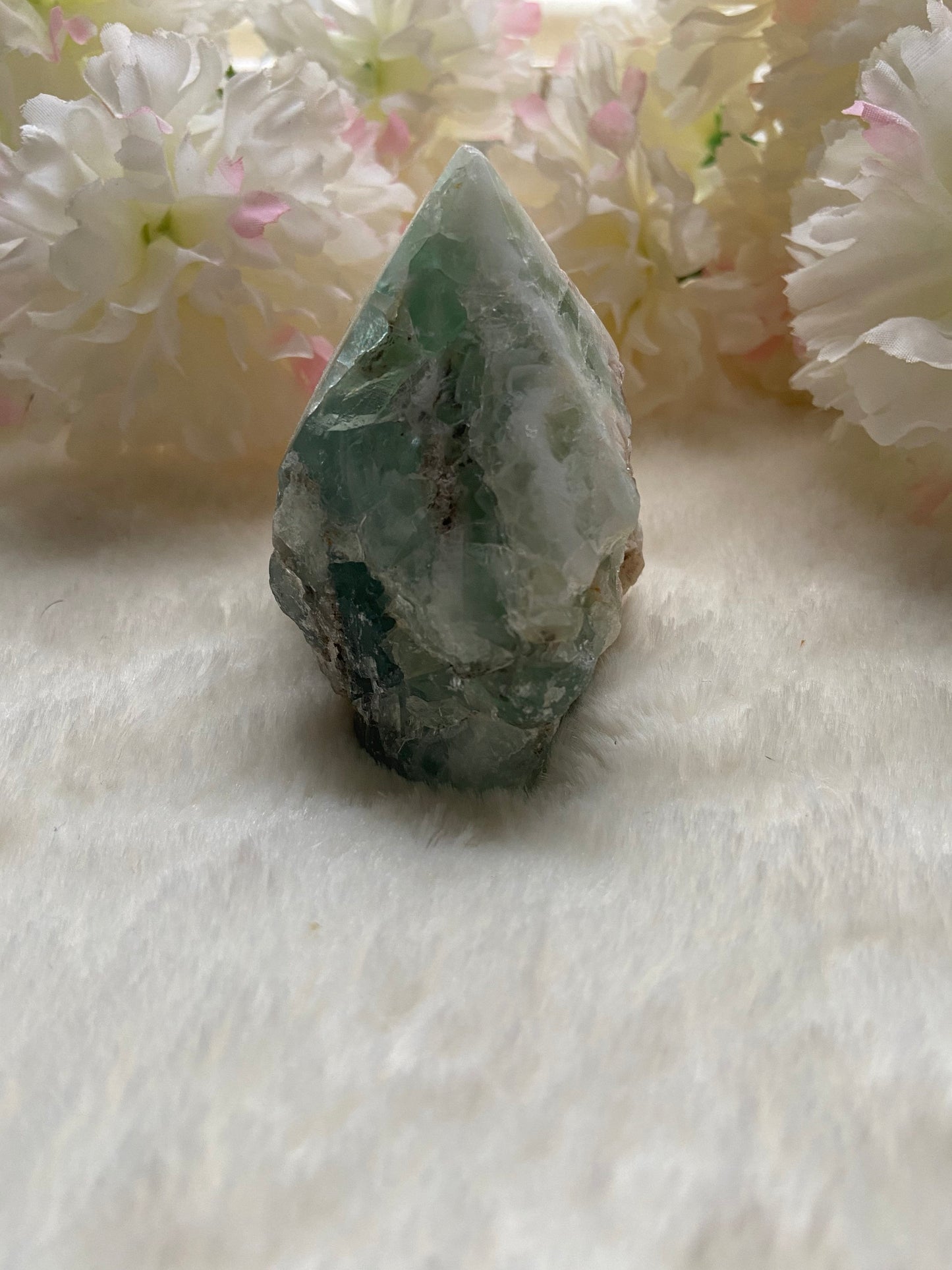 Green Fluorite Crystal-Green Fluorite Crystal Point-Green Fluorite Obelisk