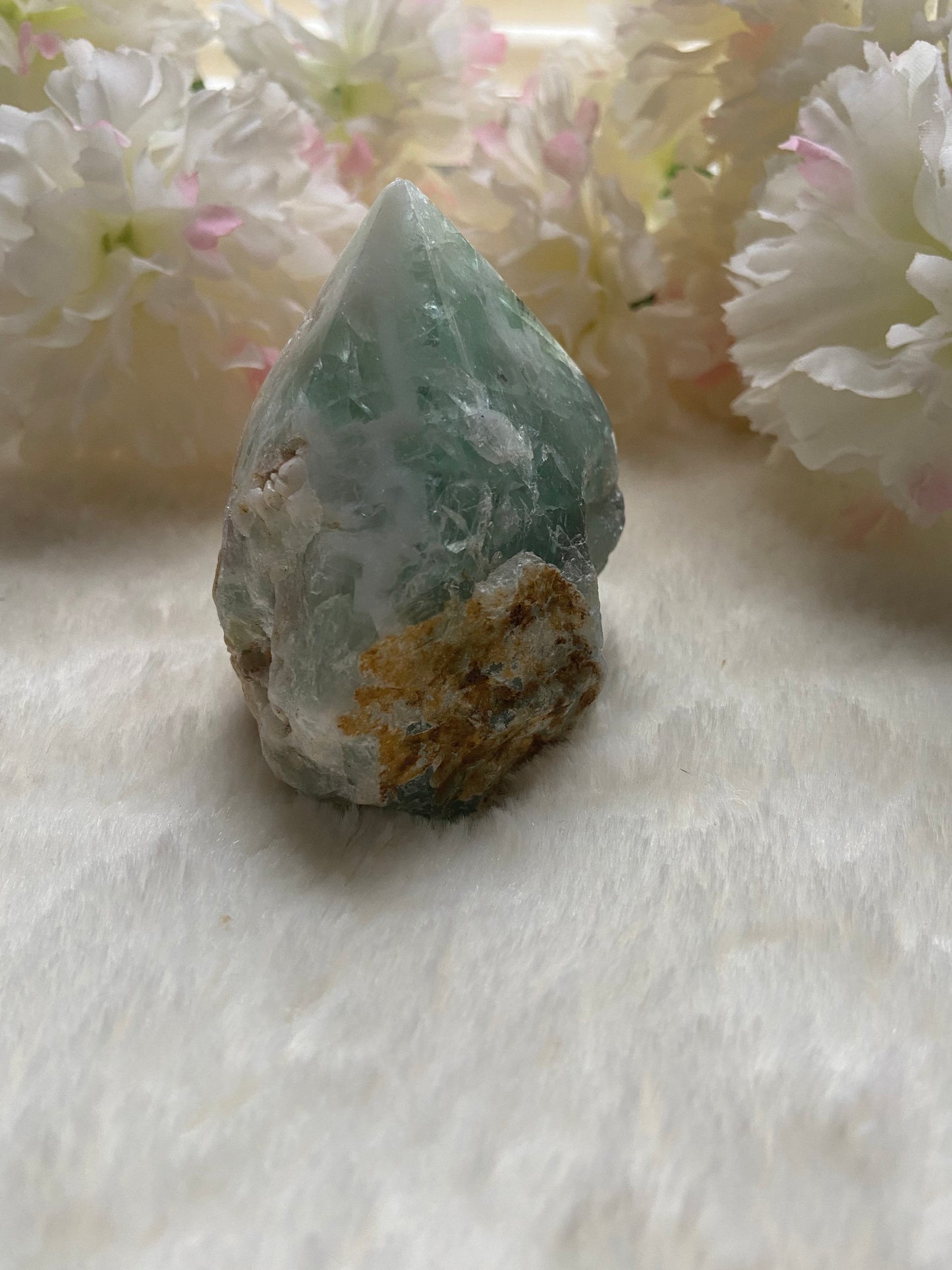 Green Fluorite Crystal-Green Fluorite Crystal Point-Green Fluorite Obelisk