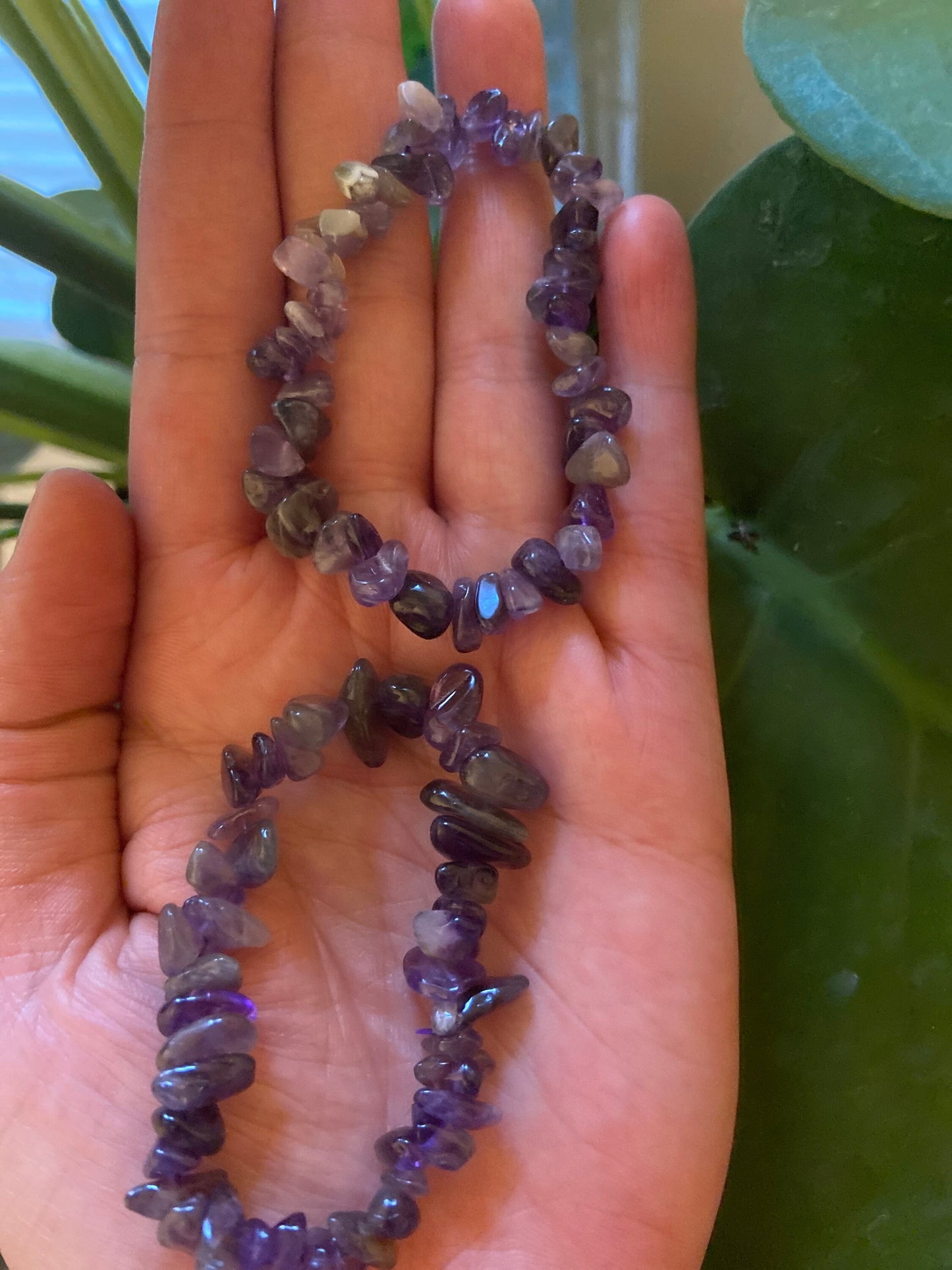 Amethyst Bracelet-Amethyst Chip Bracelet-Amethyst Crystal Bracelet